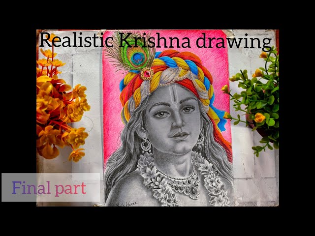Realistic Krishna drawing. Lord Krishna Sketch. Final part