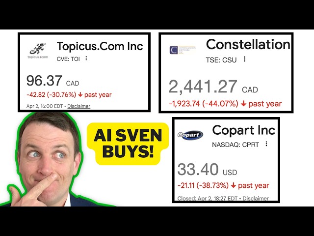 Sven Claude AI Buys: Copart Nasdaq: CPRT, Constellation Software TSE: CSU, Topicus, CVE: TOI