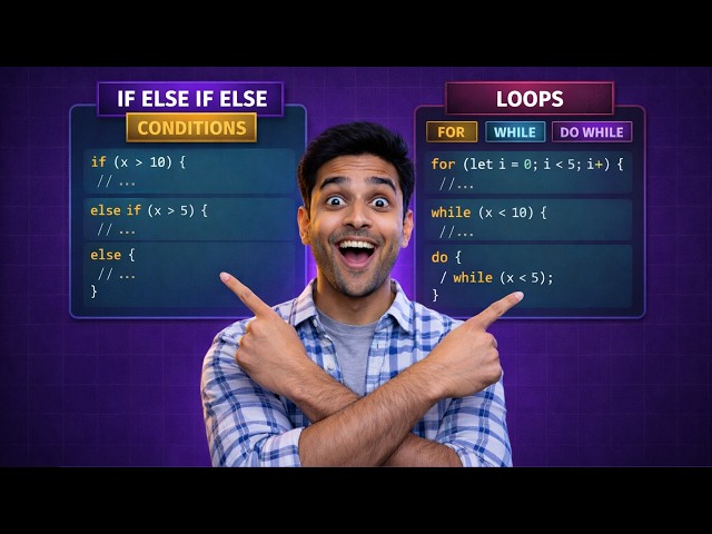 JavaScript Programming Part 3 | Conditions, Loops | Full Course for Beginners