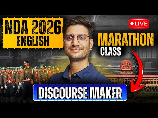 NDA English 2026 | Discourse Maker | Most Imp Questions | English Paper | Marathon Class