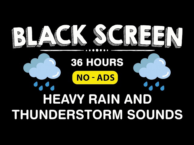 🔴 No Ads Heavy Rain and Thunder Sounds for Sleeping 🌧 10 Hours Relaxing Rainstorm Ambience