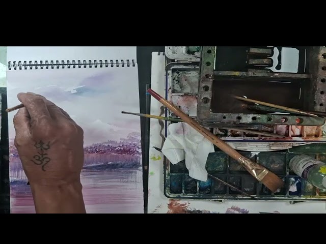 Easy water colour land scape