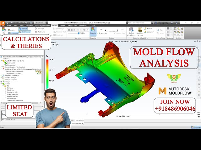 MOLD FLOW ANALYSIS IN HINDI 🔥 | Autodesk Mold Flow analysis in Automobile Plastic Part | CIM Design