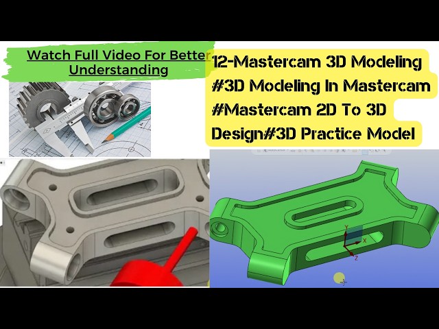 12-Mastercam 3D Modeling  #3D Modeling In Mastercam #Mastercam 2D To 3D Design#3D Practice Model