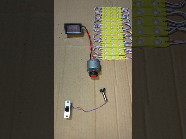 Mini Coreless Drone Motor Powering Into Voltmeter and 15 LED Light #dcmotor #tech #shorts