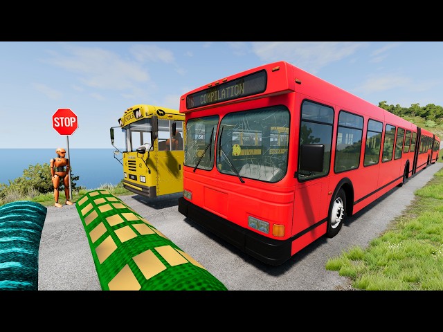 TRANSPORTING MINI HONDA & BMW TRUCK & AUDI BUS with FLATBED TRAILER & CRAZY LOADERS! - BeamNG.drive