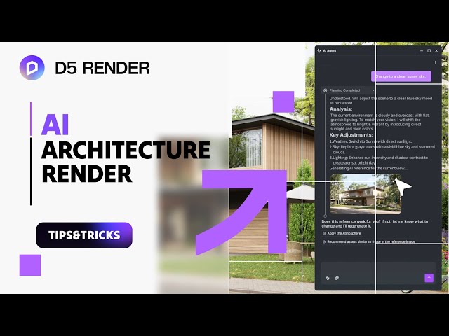 How to automate architectural render with AI Agent: environment, vegetation, lighting