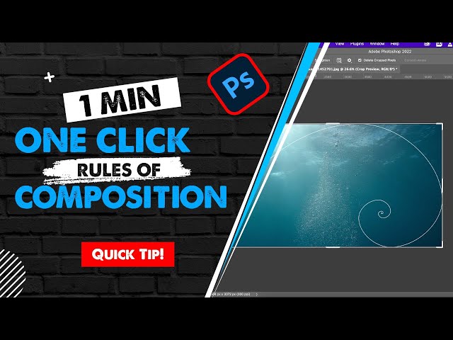 Photoshop - Access Rules of Composition in 1 Click - Rule of thirds, Diagonal, Golden Spiral