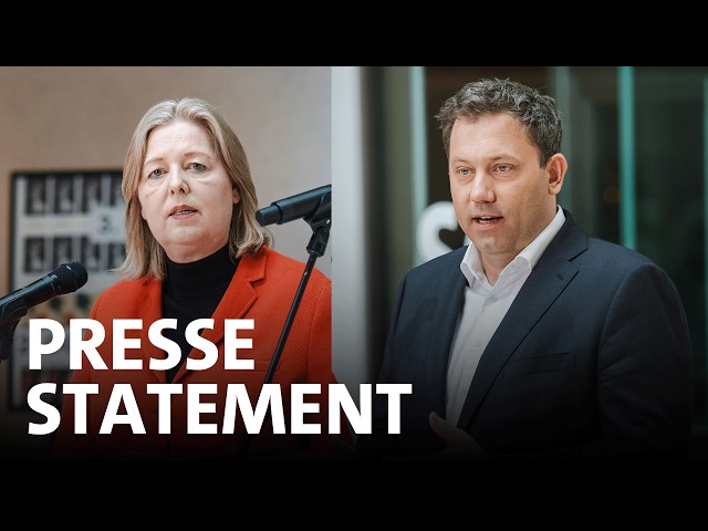 Pressestatement der SPD-Vorsitzenden Lars Klingbeil und Bärbel Bas