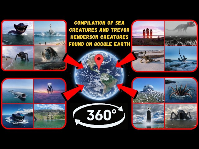 Video 360° - Compilation of Sea Creatures and Trevor Henderson Creatures Found on Google Earth