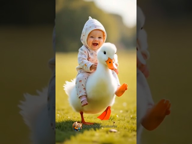 Cute Baby And Duk 🥭🥭