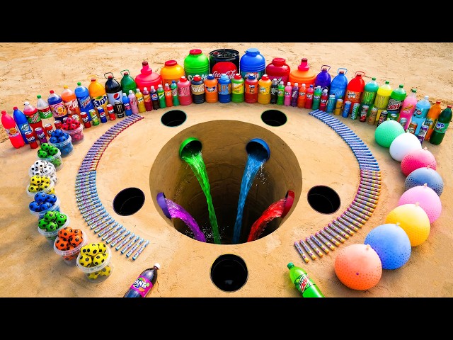 Rainbow Orbeez & Soda Experiment – Giant Coca Cola, Fanta, 7up, Sprite vs Mentos Underground