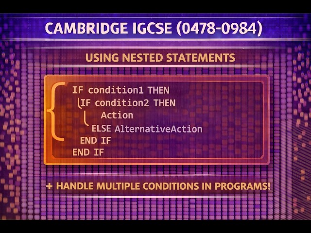 CAMBRIDGE IGCSE (0478/0984) Using nested statements