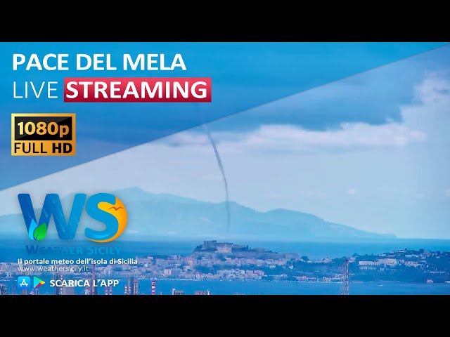 🔴 Pace del Mela live webcam -  Panoramica Milazzo e isole Eolie