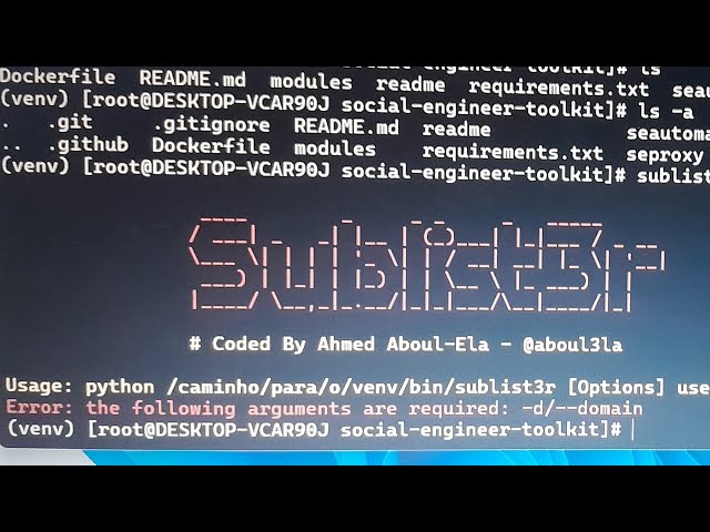 SEToolkit e Sublist3r no Arch WSL