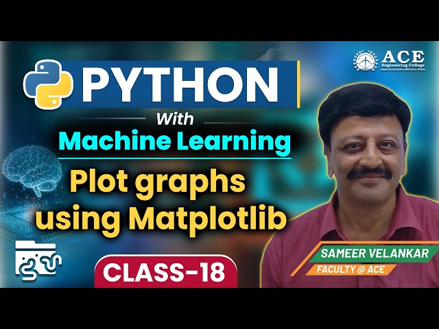 Class: 18 | Python with Machine Learning | Plot Graphs using Matplotlib | ACE Engg. College