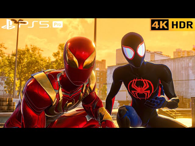 (PS5 PRO) Iron-Spider joins  Miles Vs Lizard & Kraven Hunters 4K HDR