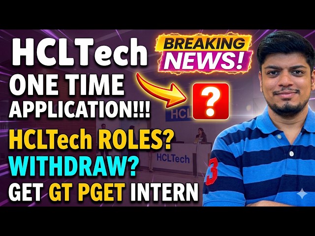 🤔HCLTech Mass Hiring (Don't do Mistake) | HCLTech One Time Application | HCLTech Hiring Process 2026