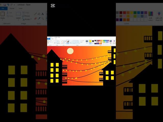 Paint on computer | MS Paint | Easy scenery drawing | How to draw | MS Paint drawing #shorts