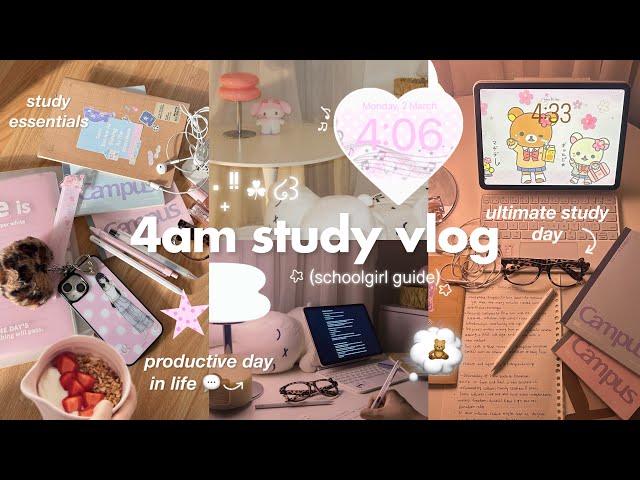 4am study vlog ☆ 🍮 getting back into the swing, notes taking and caffeine💬 a school girl study guide