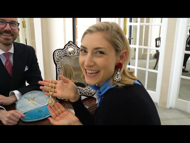 Jenny Walton Tries On a Tiara at Royal Jeweler Bentley & Skinner | Out of the Vault