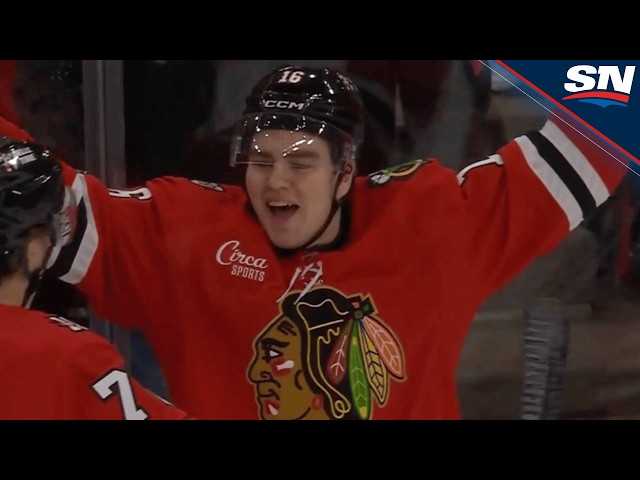 Blackhawks' Anton Frondell Pounces On Loose Puck For First Career NHL Goal