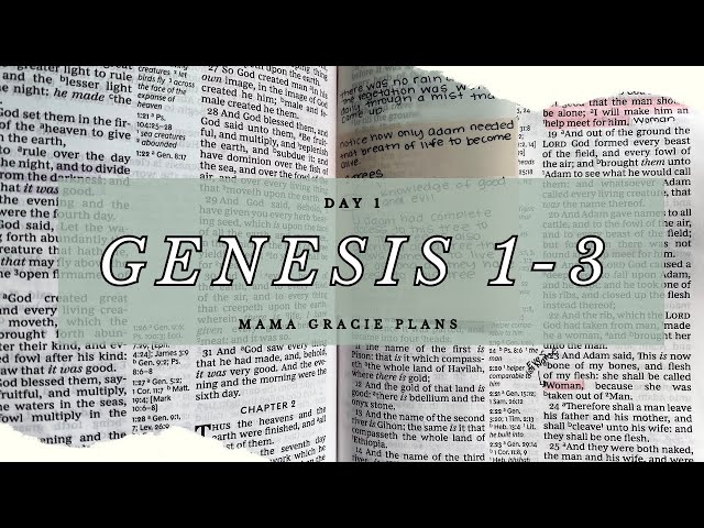 Day 1 - Bible Study Genesis 1-3 | Bible Lessons Free Printable | Chronological through the Bible