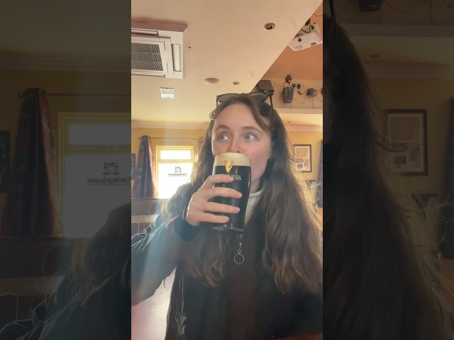 N.Irish girl try’s Guinness for the first time!  🤣🍀 #guinness #northernirish #ireland