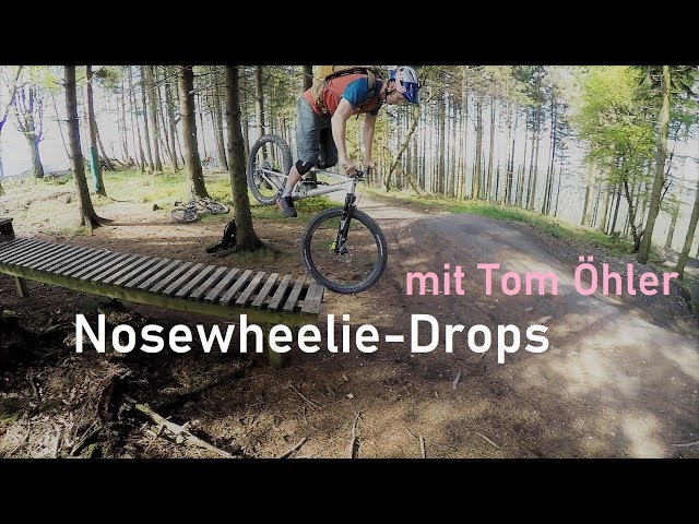 MTB riding technique tricks: Nose wheelie drop with Tom Öhler