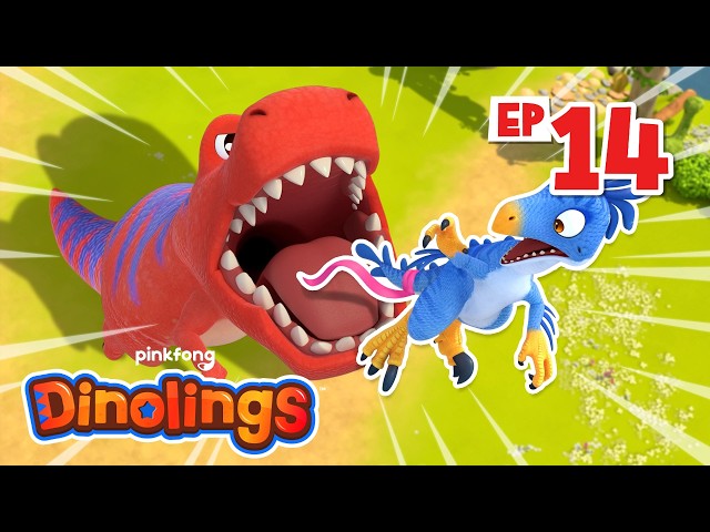 [✨EP14] Dino Tail Tag Game | Learn Teamwork | Season 2 | Dinolings: Pinkfong Dinosaurs for Kids