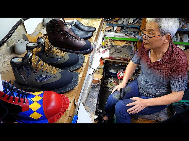 Process of Making Handmade Hiking Boots. Best Handmade Shoe Master in Korea.