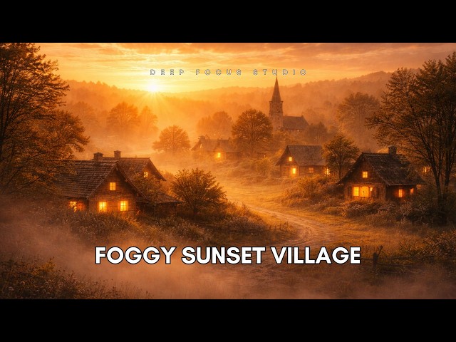 Foggy Sunset Village 🌫️ | Quiet Mind Drift for Deep Focus & Calm Ambient Music