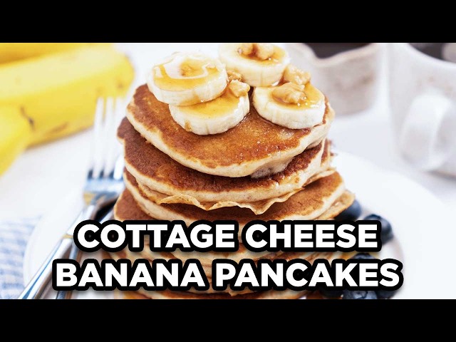 The Best Cottage Cheese Banana Pancakes In The Blender!