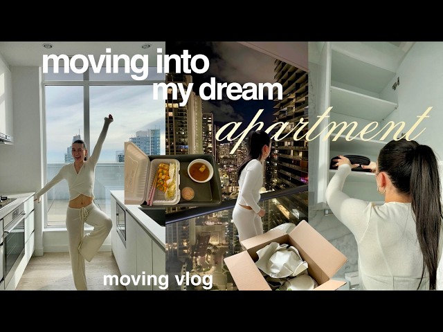 moving into my DREAM APARTMENT🔑 | kitchen organization, unpacking + getting settled in