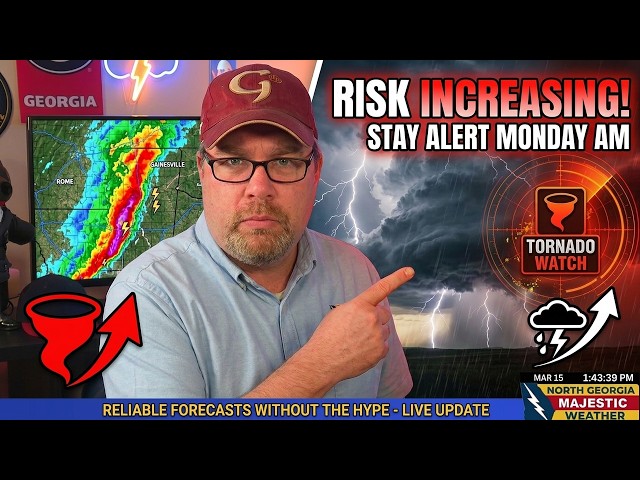 CRITICAL UPDATE! North Georgia forecast brings increased severe weather risk for Monday Morning!
