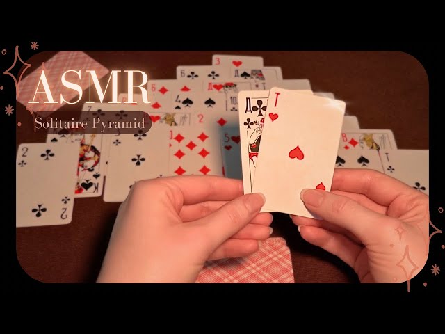 Solitaire Pyramid: soft whispering & relaxing card sounds ASMR