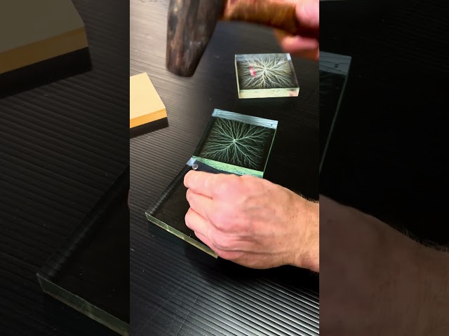 Lightning Strike in a Block of Acrylic #experiment #science #fractal #art