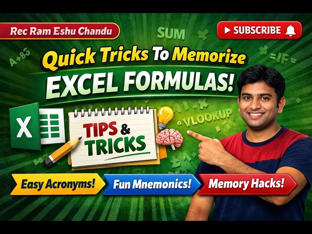 Quick  tricks to memorize Excel formulas