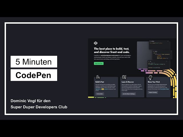 5 Minuten - HTML- und JavaScript-Prototypen bauen mit CodePen.