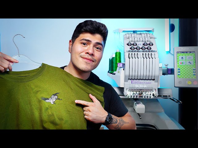 How to Machine Embroider a T-Shirt with the SAI Tajima Embroidery Machine!