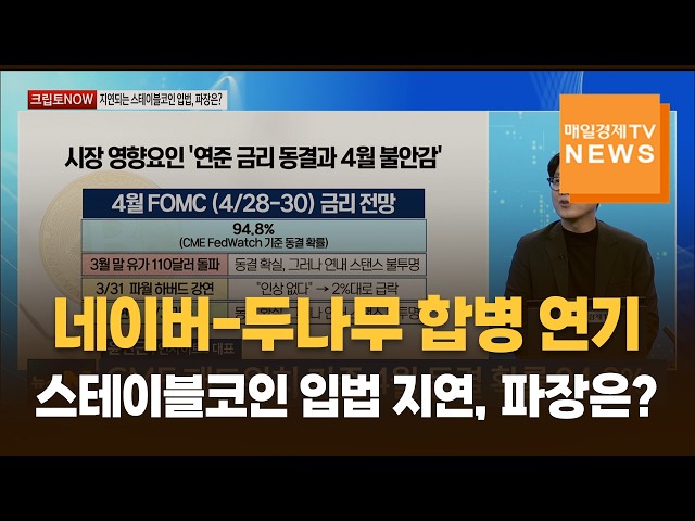 [크립토NOW] 네이버-두나무 합병 연기·지연되는 스테이블코인 입법, 파장은? / 윤현근 / 인사이트3 대표