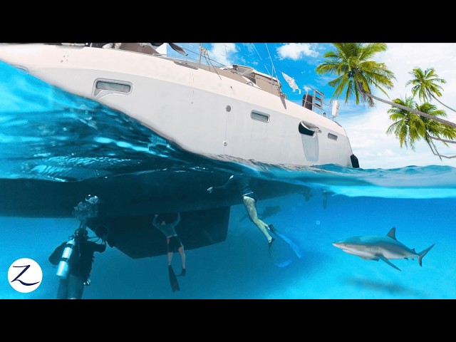 Bootsarbeit im Paradies! Und wir schwimmen auch mit Haien und Delfinen! 🦈 🐬