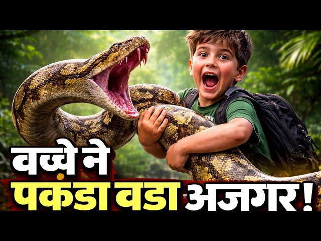 Bacche Ne Pakda Dangerous Python 😱  Real Jungle Adventure | Shocking Video #python #snake #ajgar 