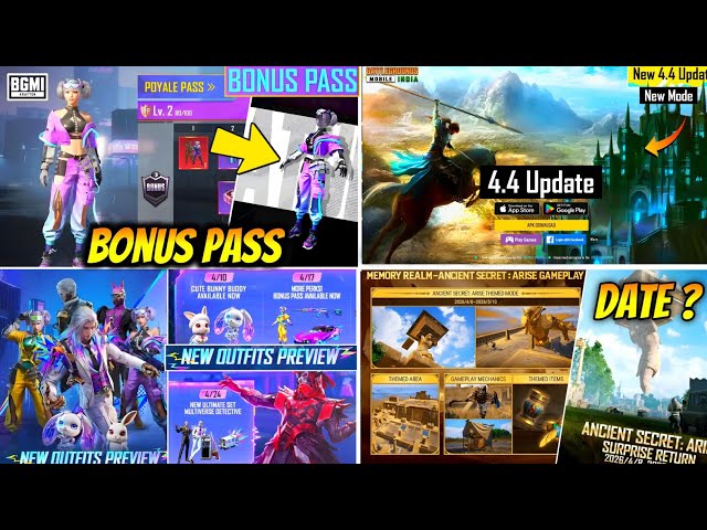 BGMI NEXT BONUS PASS | BGMI 4.4 UPDATE THEME MODE | ULTIMATE PRE-ORDER | PHARAOH MODE RELEASE DATE