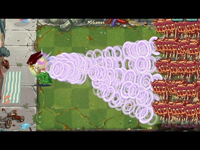 PvZ 2 Challenge - 100 Plants Vs 150 Zombies - All Plants level 1 Vs Grinderhead Zombie