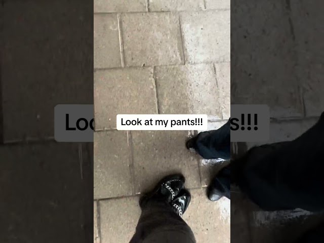 Look at the rain pouring sideways! Crazy Stockholm weather 🌧