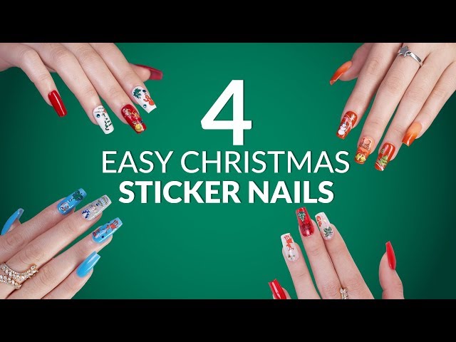 Easy Christmas Nail Sticker Designs - LDS Lavis Dip