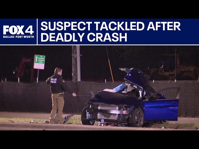 Witness tackles suspect running away from deadly crash