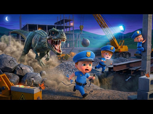 Dinosaur City Rescue Adventure 🦖🚧 Kid Police Save the Day | 3D Cartoon for Toddlers Kids Story