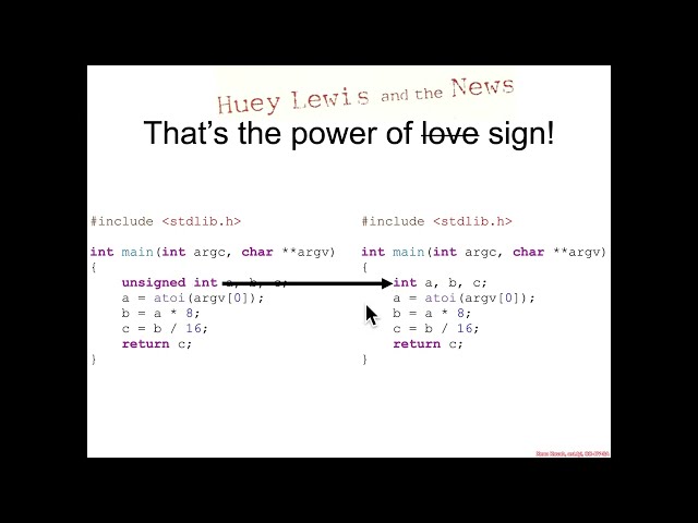 Bit Shifting: ShiftExample3Signed.c Intro - Architecture 1001: x86-64 Assembly